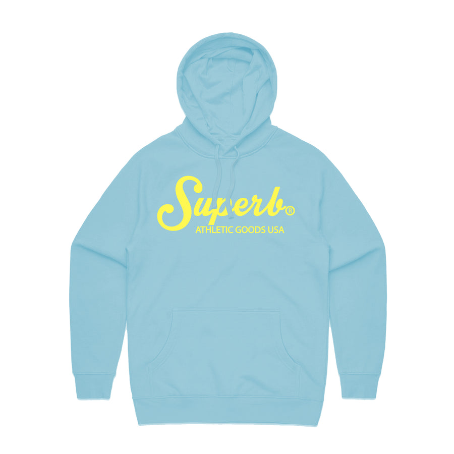 Superb Athletic Goods Hoodie - Sky Blue/Yellow