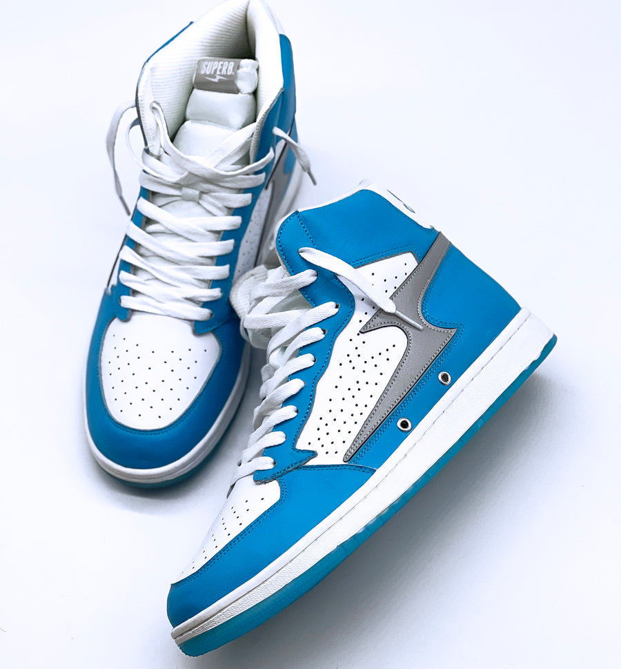 Superb Courtside "UNC" - UNC Blue/White/Gray Reflective/White